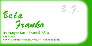 bela franko business card