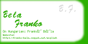 bela franko business card